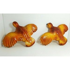 Chalkware Pheasant Bird Plaque Wall Hanging